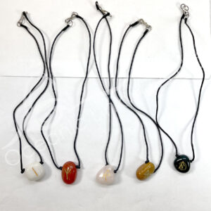 (CLOSE OUT) NECKLACE - AGATE RUNE 19''L CORD