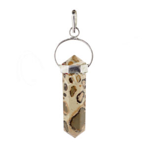 Leopard Skin Jasper Double Terminated Point Pendant
