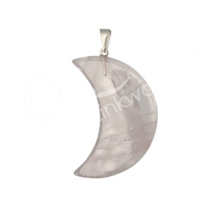 PENDANT - MOON ROSE QUARTZ 1.4"