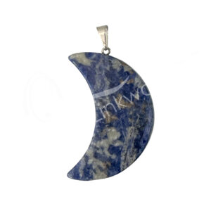 Polished Sodalite Moon Pentant