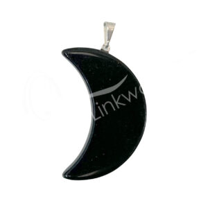 PENDANT - MOON OBSIDIAN, BLACK 1.4"