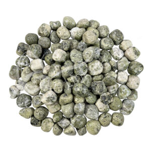 Epidote with Quartz Tumbled Stones