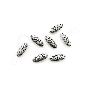 (CLOSE OUT) BEADS - METAL TEARDROP WITH OPENINGS (PK 20) 23 MM L X 6 MM T
