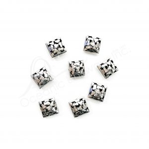 (CLOSE OUT) BEADS - METAL SQUARE WITH OPENINGS (PK 20) 0.5''W X 7 MM T