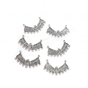 (CLOSE OUT) BEADS - METAL SETTING WITH 9 LOOPS AT BOTTOM (PK 20) 1.5''W X 1 MM T