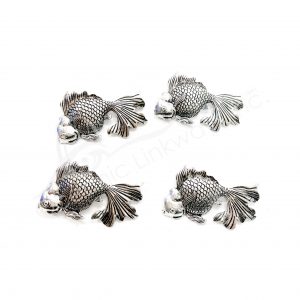 (CLOSE OUT) BEADS - METAL BETA FISH (PK 20) 2''W X 1 MM T