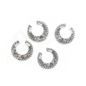(CLOSE OUT) BEADS - METAL ROUND SETTING WITH LOOPS (PK 20) 1.5''DIA X 1 MM T