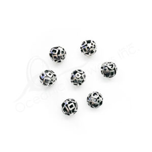 (CLOSE OUT) BEADS - METAL BALL WITH OPENINGS (PK 20) 11 MM DIA