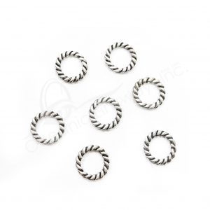 (CLOSE OUT) BEADS - METAL TWISTED RING (PK 50) 18 MM DIA X 2 MM T