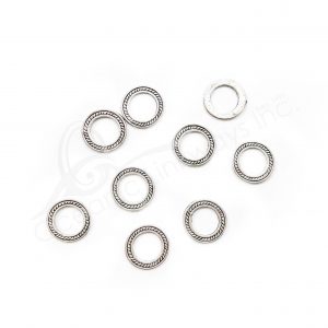 (CLOSE OUT) BEADS - METAL FLAT RING WITH TWIST (PK 100) 12 MM DIA X 1 MM T