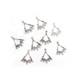 (CLOSE OUT) BEADS - METAL TRIANGLE SETTING WITH LOOPS (PK 50) 0.75''W X 1 MM T