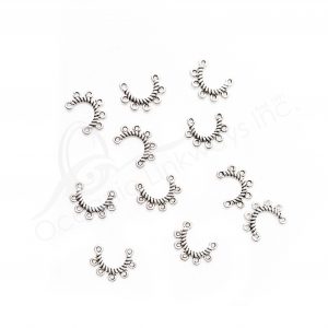 (CLOSE OUT) BEADS - METAL TWISTED CURVED SETTING WITH LOOPS (PK 100) 0.5''W X 1 MM T