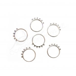 (CLOSE OUT) BEADS - METAL PLAIN RING WITH LOOPS (PK 20) 33 MM DIA X 2 MM T
