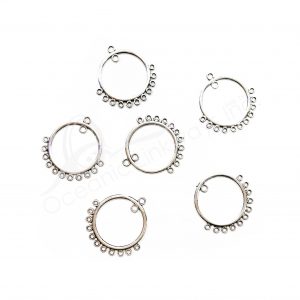 (CLOSE OUT) BEADS - METAL PLAIN RING WITH LOOPS (PK 50) 33 MM DIA X 1 MM T