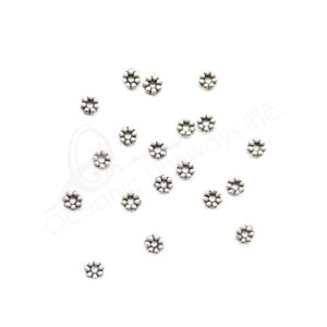 (CLOSE OUT) BEADS - METAL FLOWER SPACER (PK 200) 5 MM W X 1 MM T