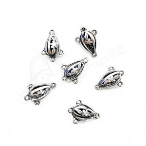 (CLOSE OUT) BEADS - METAL TEARDROP SETTING WITH LOOPS (PK 20) 1''L X 8 MM T