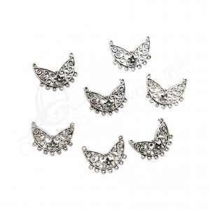(CLOSE OUT) BEADS - METAL CURVED SETTING WITH LOOPS (PK 50) 1''W X 1 MM T