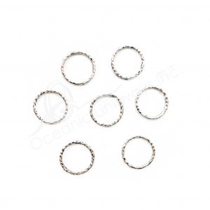 (CLOSE OUT) BEADS - METAL TEXTURED RING (PK 50) 22 MM DIA X 2 MM T