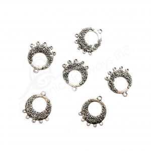 (CLOSE OUT) BEADS - METAL ROUND SETTING WITH LOOPS (PK 50) 24 MM DIA X 1 MM T