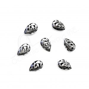 (CLOSE OUT) BEADS - METAL TEARDROP WITH OPENINGS (PK 20) 0.75''L X 7 MM T