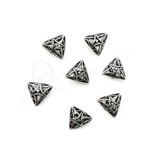 (CLOSE OUT) BEADS - METAL TRIANGLE WITH OPENINGS (PK 20) 0.5''W X 7 MM T
