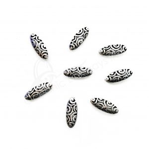 (CLOSE OUT) BEADS - METAL OVAL WITH SPIRAL OPENINGS (PK 20) 1''L X 7 MM T