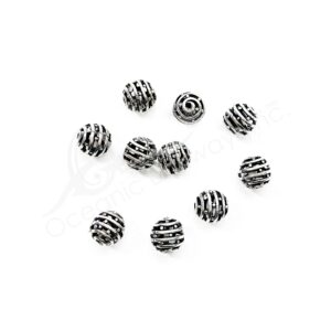 (CLOSE OUT) BEADS - METAL BALL WITH OPENINGS (PK 20) 0.5'' DIA