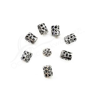 (CLOSE OUT) BEADS - METAL GEOMETRIC TUBE (PK 20) 0.5'' DIA X 12 MM L