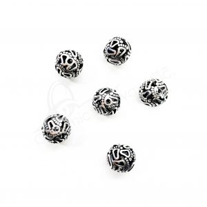 (CLOSE OUT) BEADS - METAL BALL WITH FEET (PK 20) 17 MM DIA