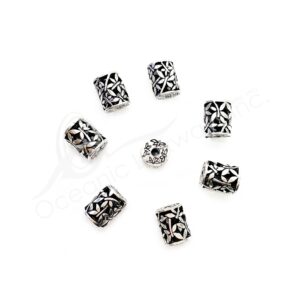 (CLOSE OUT) BEADS - METAL TUBE WITH DRAGONFLIES OPENINGS (PK 20) 12 MM L X 0.5''DIA