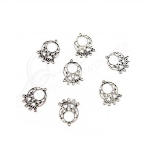 (CLOSE OUT) BEADS - METAL ROUND SETTING WITH (PK 50) 18 MM DIA X 1 MM T