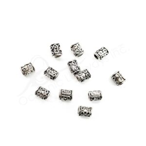 (CLOSE OUT) BEADS - METAL TUBE EMBOSSED (PK 50) 0.5''L X 7 MM DIA