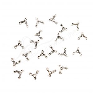 (CLOSE OUT) BEADS - METAL TRIANGLE SETTING WITH LOOPS (PK 100) 12 MM W X 1 MM T