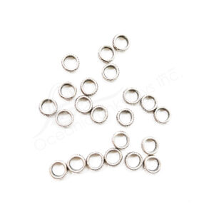 (CLOSE OUT) BEADS - METAL RING WITH LINES (PK 100) 7 MM DIA X 3 MM T