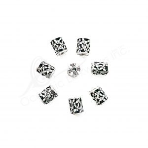 (CLOSE OUT) BEADS - METAL TUBE WITH BUTTERFLIES (PK 20) 12 MM L X 0.5''DIA
