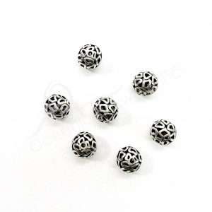 (CLOSE OUT) BEADS - METAL BALL WITH FREE SHAPE OPENINGS (PK 20) 13 MM DIA