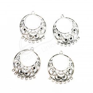 (CLOSE OUT) BEADS - METAL ROUND SETTING WITH LOOPS (PK 20) 38 MM DIA X 2 MM T (BEAD OR PENDANT)
