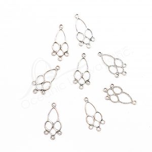 (CLOSE OUT) BEADS - METAL LONG SETTING WITH LOOPS (PK 100) 38 MM L X 2 MM T (BEAD OR PENDANT)