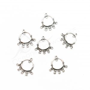 (CLOSE OUT) BEADS - METAL ROUND SETTING WITH LOOPS (PK 50) 18 MM W X 2 MM T