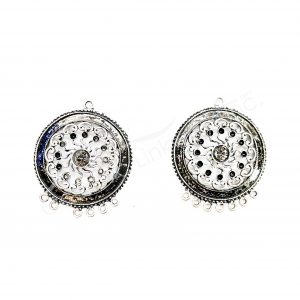 (CLOSE OUT) BEADS - METAL ROUND SETTING WITH LOOPS (PK 10) 1.75''DIA X 2 MM T (BEAD OR PENDANT)