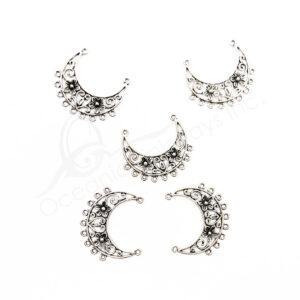 (CLOSE OUT) BEADS - METAL CURVED SETTING WITH LOOPS (PK 50) 1''W X 2 MM T