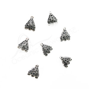 (CLOSE OUT) BEADS - METAL SETTING WITH LOOPS (PK 20) 0.5''W X 7 MM T