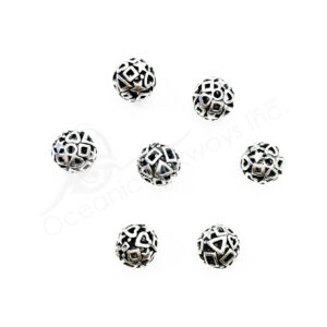 (CLOSE OUT) BEADS - METAL GEOMETRIC BALL (PK 20) 8 MM DIA