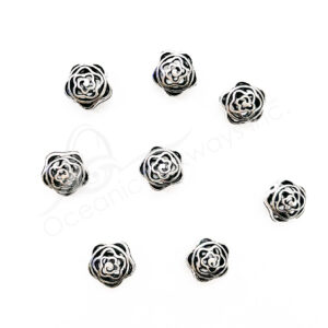 (CLOSE OUT) BEADS - METAL FLOWER WITH OPENINGS (PK 20) 14 MM W X 7 MM T