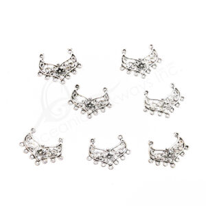 (CLOSE OUT) BEADS - METAL SETTING WITH LOOPS (PK 50) 28 MM W X 1 MM T