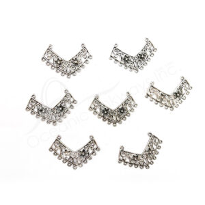 (CLOSE OUT) BEADS - METAL SETTING WITH LOOPS (PK 50) 1.5''W X 1 MM T