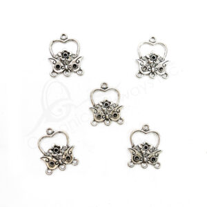 (CLOSE OUT) BEADS - METAL FLOWER SETTING WITH LOOPS (PK 50) 0.75''W X 2 MM T
