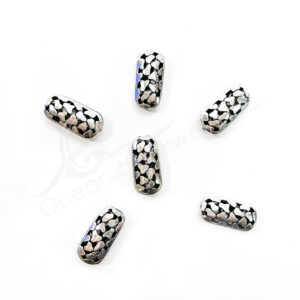(CLOSE OUT) BEADS - METAL ROUNDED RECTANGLE WITH OPENINGS (PK 20) 22 MM L X 6 MM T