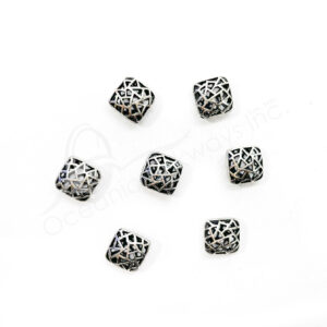 (CLOSE OUT) BEADS - METAL SQUARE WITH OPENINGS (PK 20)14 MM W X 6 MM T