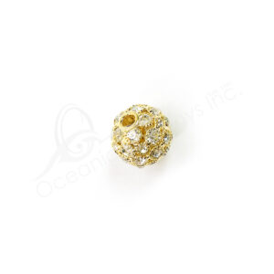 (CLOSE OUT) BEADS - METAL GOLD BALL SPARKLING 18 MM DIA